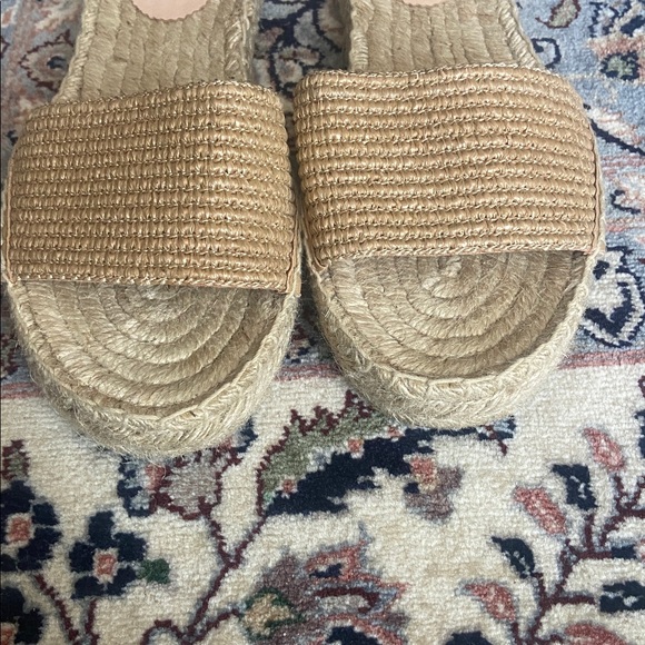 J. Crew Espadrille Platform woven raffia Slides sandals size 8 BH419 - Picture 4 of 10